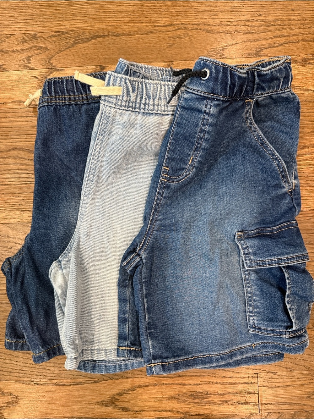 Denim Pull On Shorts with Drawstring Waist